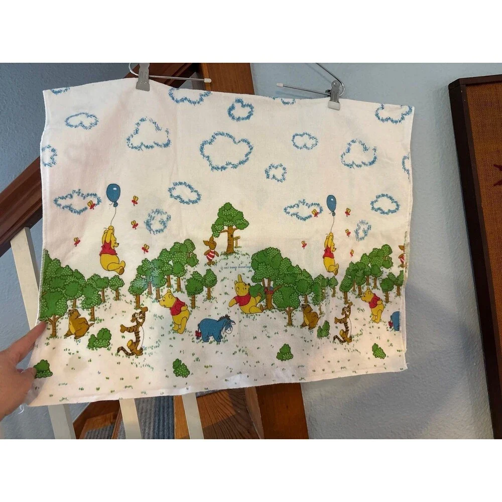 Winnie the Pooh Baby Blanket Vintage Cotton Flannel Tigger Eeyore Piglet Gopher